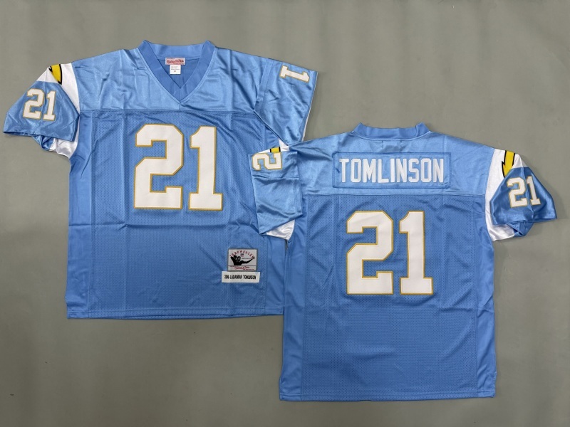 Men 2025 Los Angeles Chargers #21 Tomlinson Light blue Throwback Limited NFL Jersey style 002->los angeles chargers->NFL Jersey
